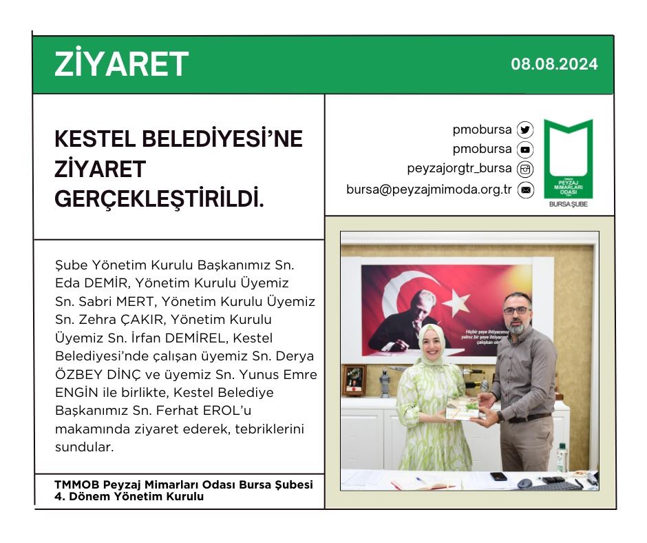 ZİYARET | KESTEL BELEDİYESİ’NE ZİYARET GERÇEKLEŞTİRİLDİ.