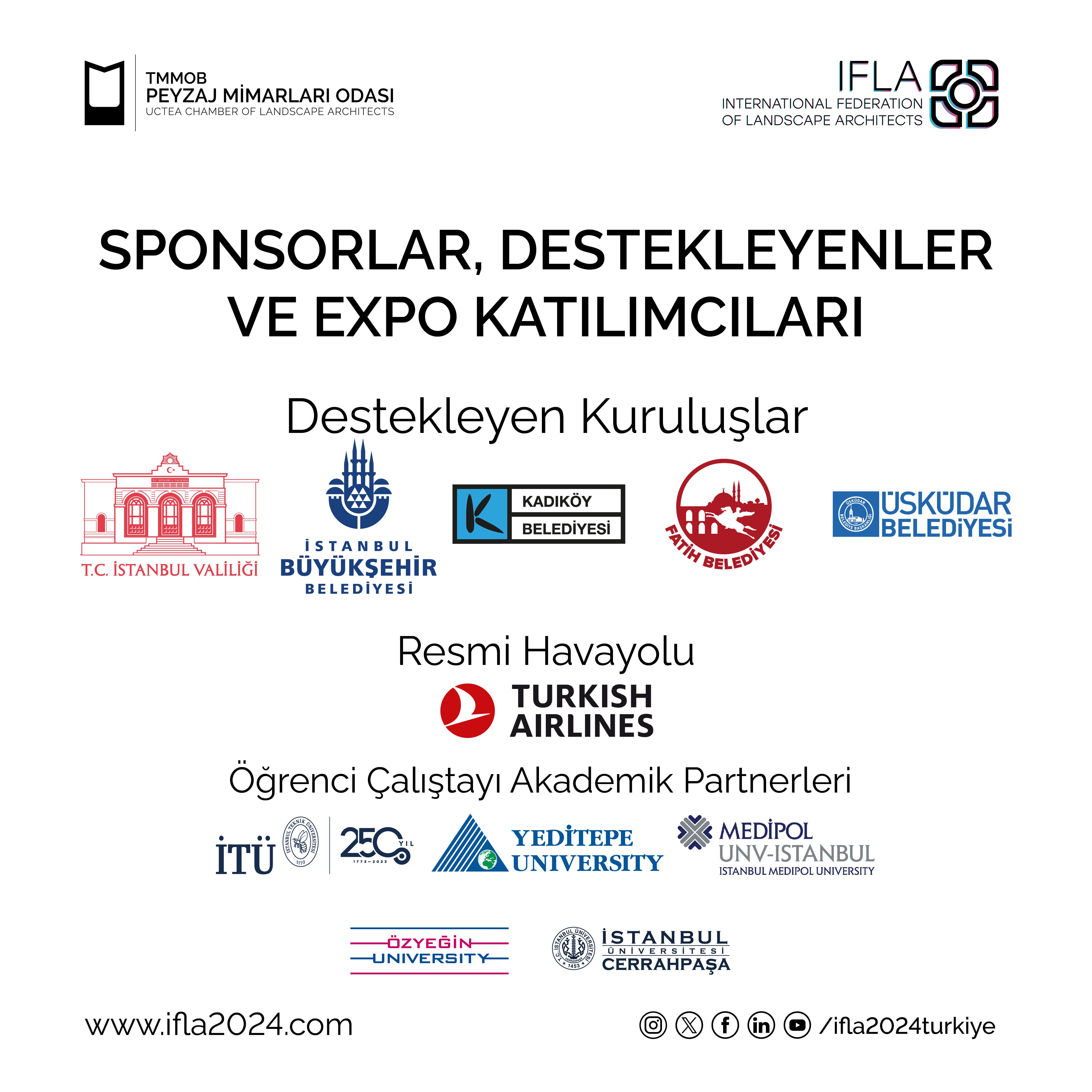 IFLA 2024 | SPONSORLAR, DESTEKLEYENLER VE EXPO KATILIMCILARI