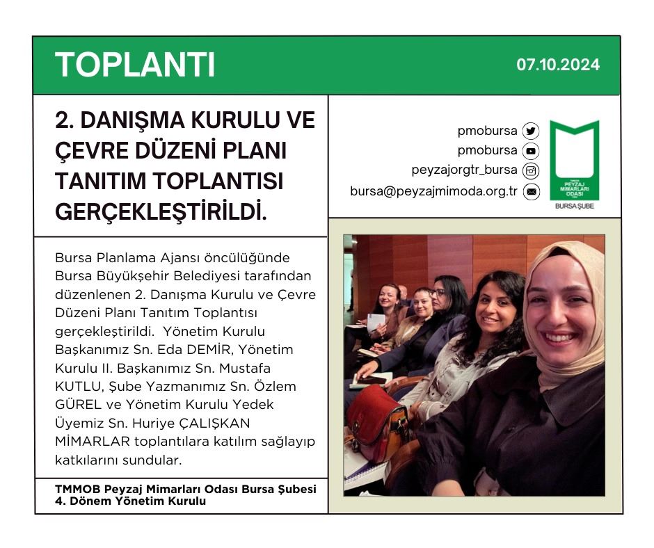 TOPLANTI | 2. DANIŞMA KURULU VE ÇEVRE DÜZENİ PLANI TANITIM TOPLANTISI GERÇEKLEŞTİRİLDİ.