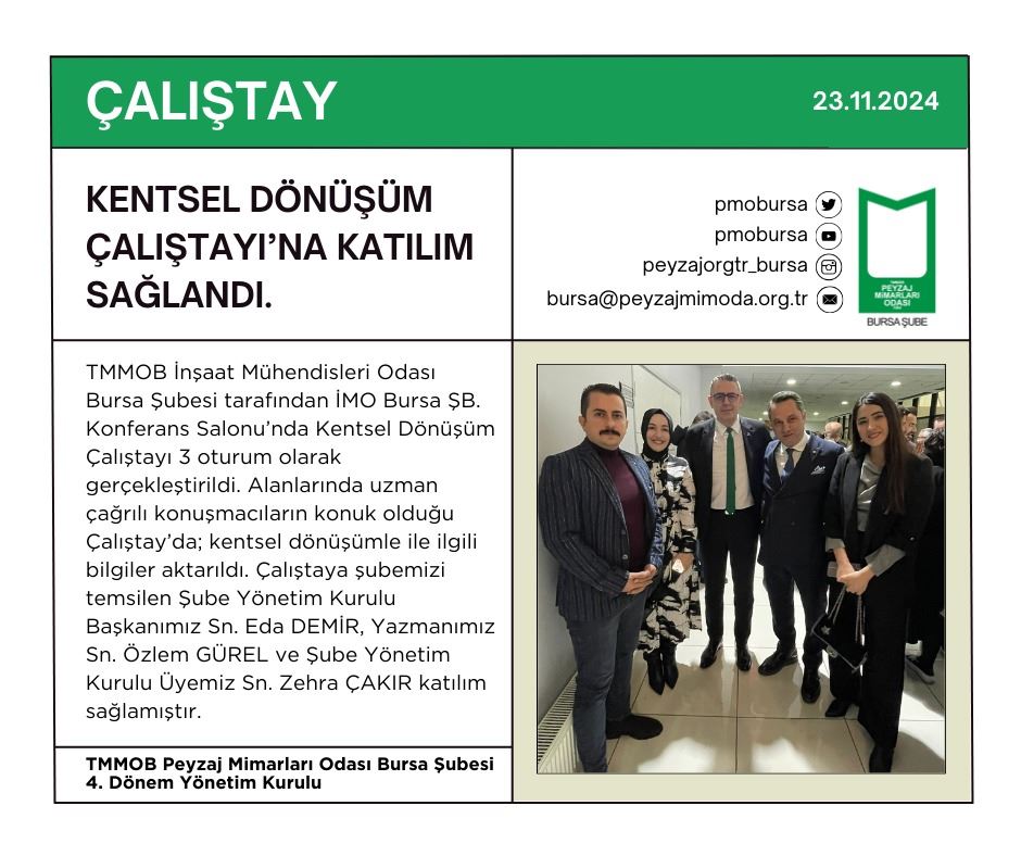 ÇALIŞTAY | KENTSEL DÖNÜŞÜM ÇALIŞTAYI’NA KATILIM SAĞLANDI.