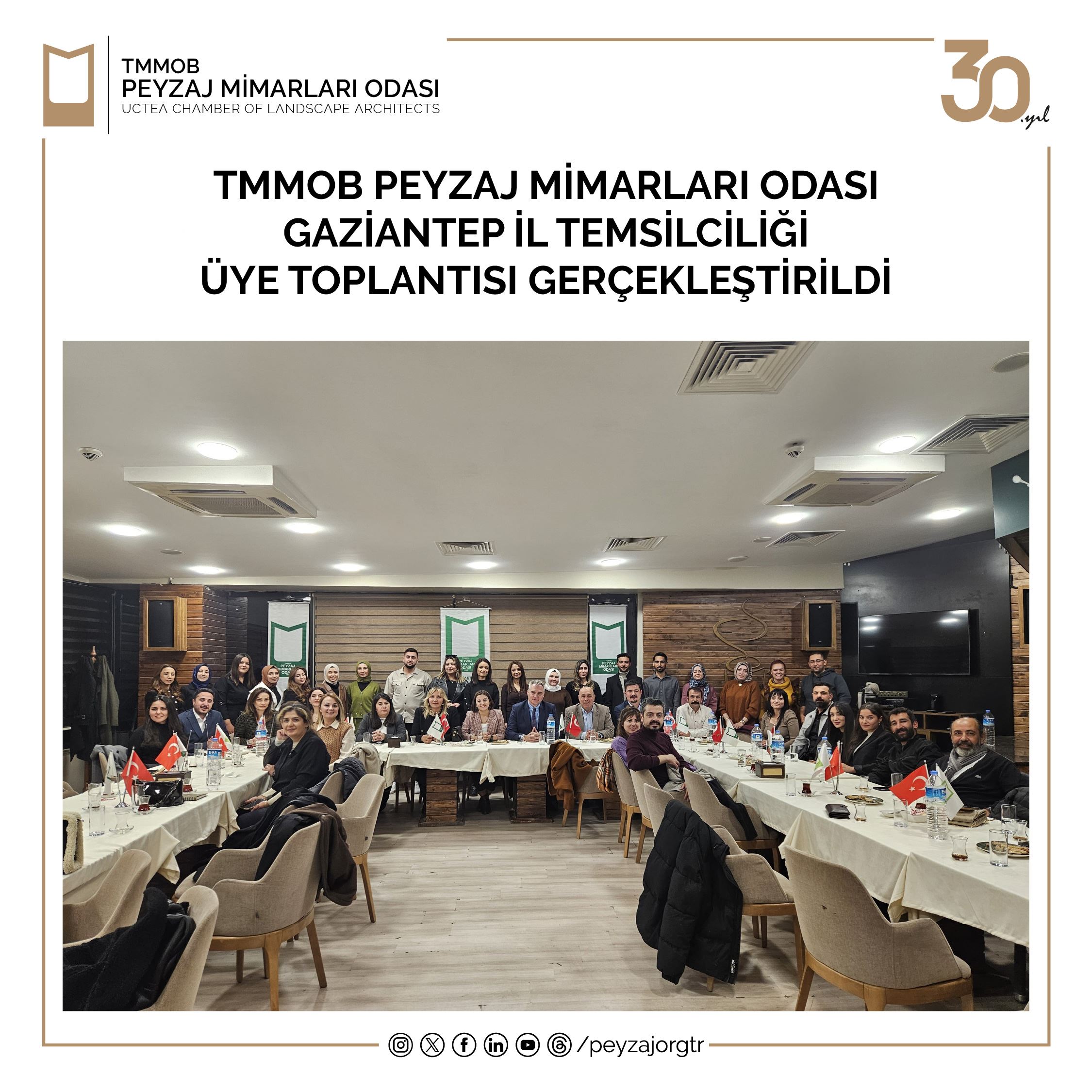 TMMOB PEYZAJ MİMARLARI ODASI GAZİANTEP İL TEMSİLCİLİĞİ ÜYE TOPLANTISI GERÇEKLEŞTİRİLDİ