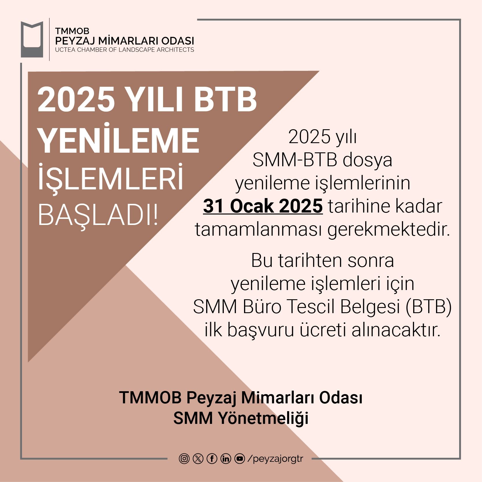  2025 YILI BÜRO TESCİL YENİLEME İŞLEMLERİ BAŞLADI