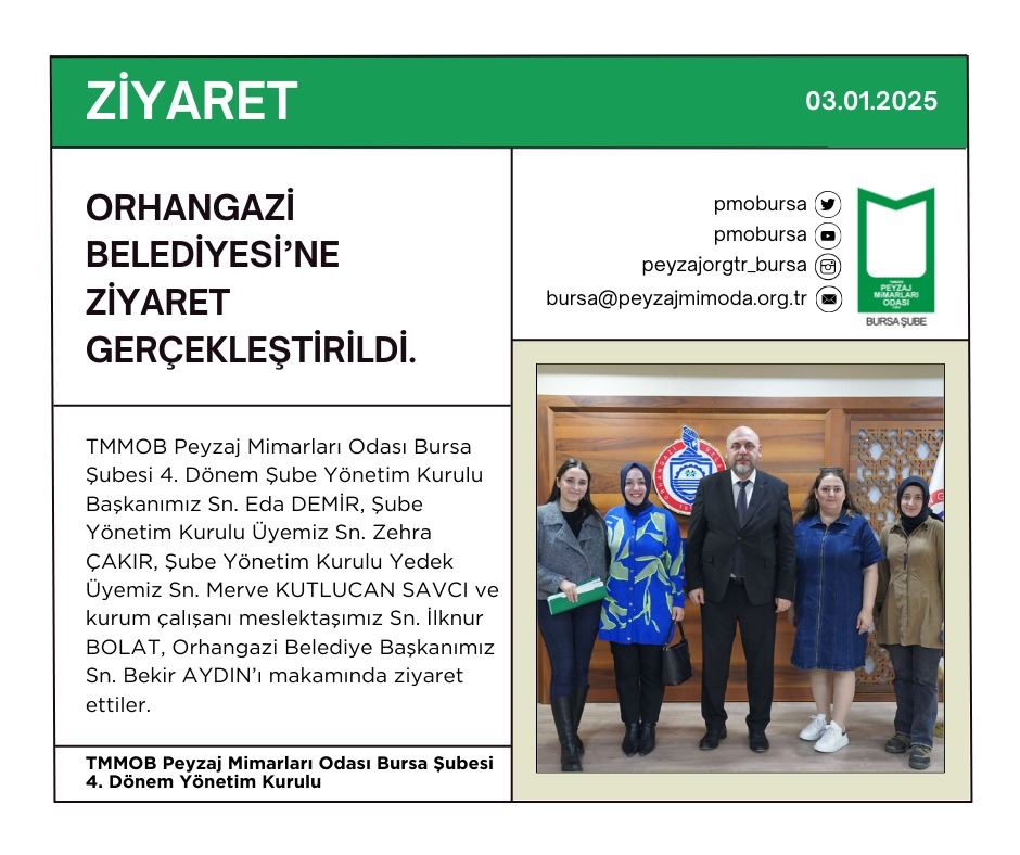 ZİYARET | ORHANGAZİ BELEDİYESİ’NE ZİYARET GERÇEKLEŞTİRİLDİ.