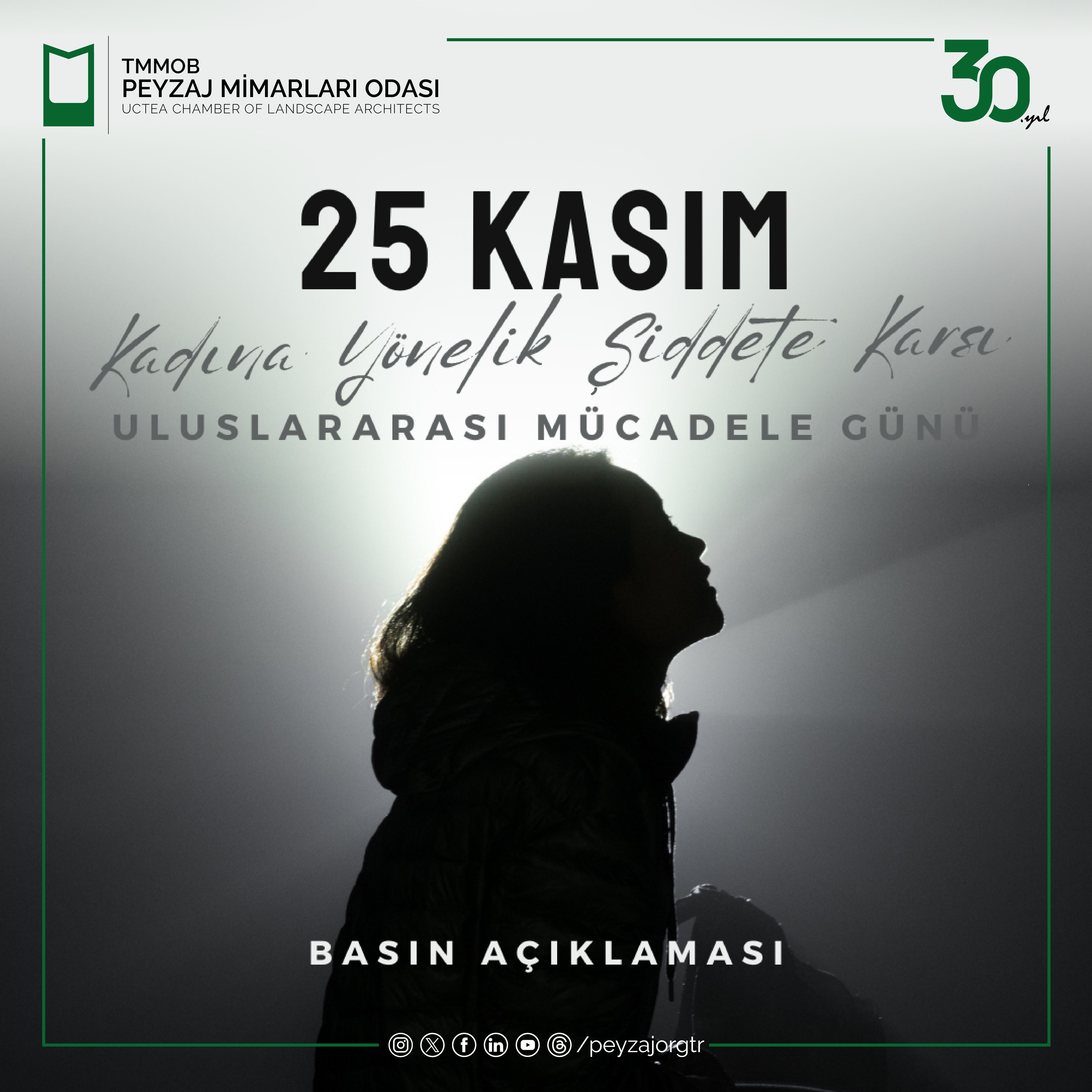 BASIN AÇIKLAMASI | 25 KASIM KADINA YÖNELİK ŞİDDETE KARŞI ULUSLARARASI MÜCADELE GÜNÜ