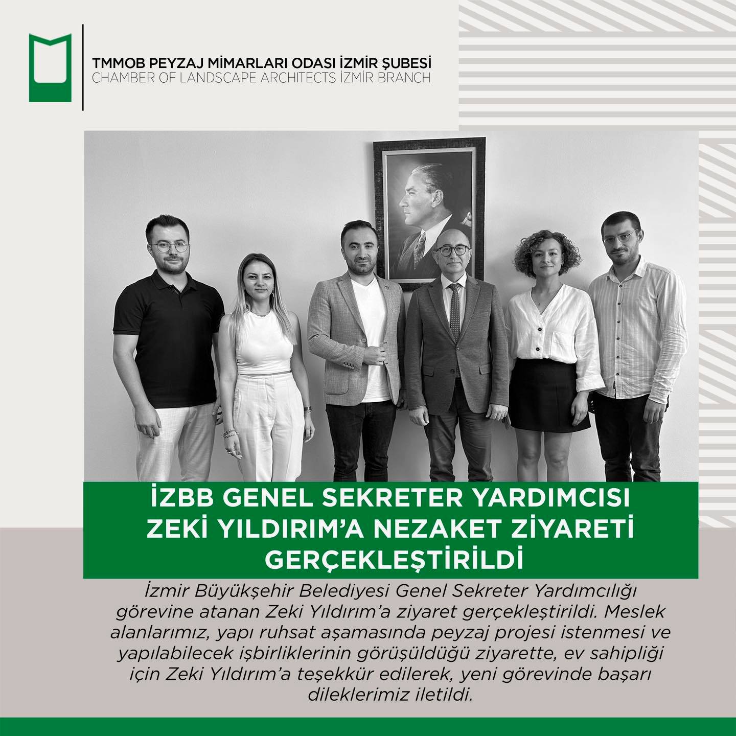 İZBB GENEL SEKRETER YARDIMCISI ZEKİ YILDIRIM’A NEZAKET ZİYARETİ GERÇEKLEŞTİRİLDİ