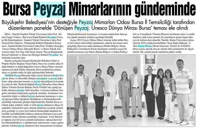 İSTANBUL GAZETESİ - BURSA PEYZAJ MİMARLARININ GÜNDEMİNDE