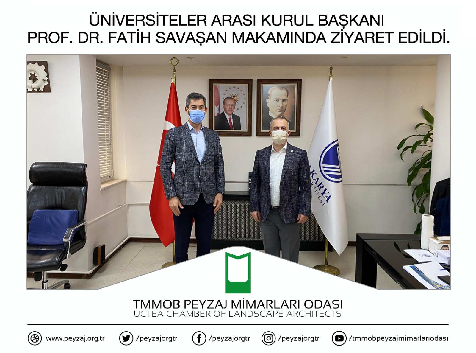 ÜNİVERSİTELERARASI KURUL BAŞKANI PROF. DR. FATİH SAVAŞAN MAKAMINDA ZİYARET EDİLDİ.