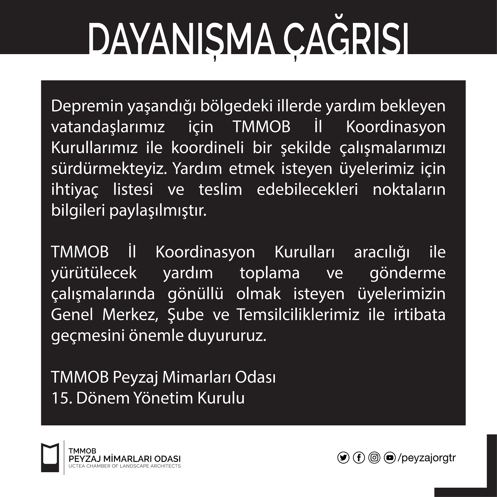 ÜYELERİMİZE DAYANIŞMA ÇAĞRIMIZDIR