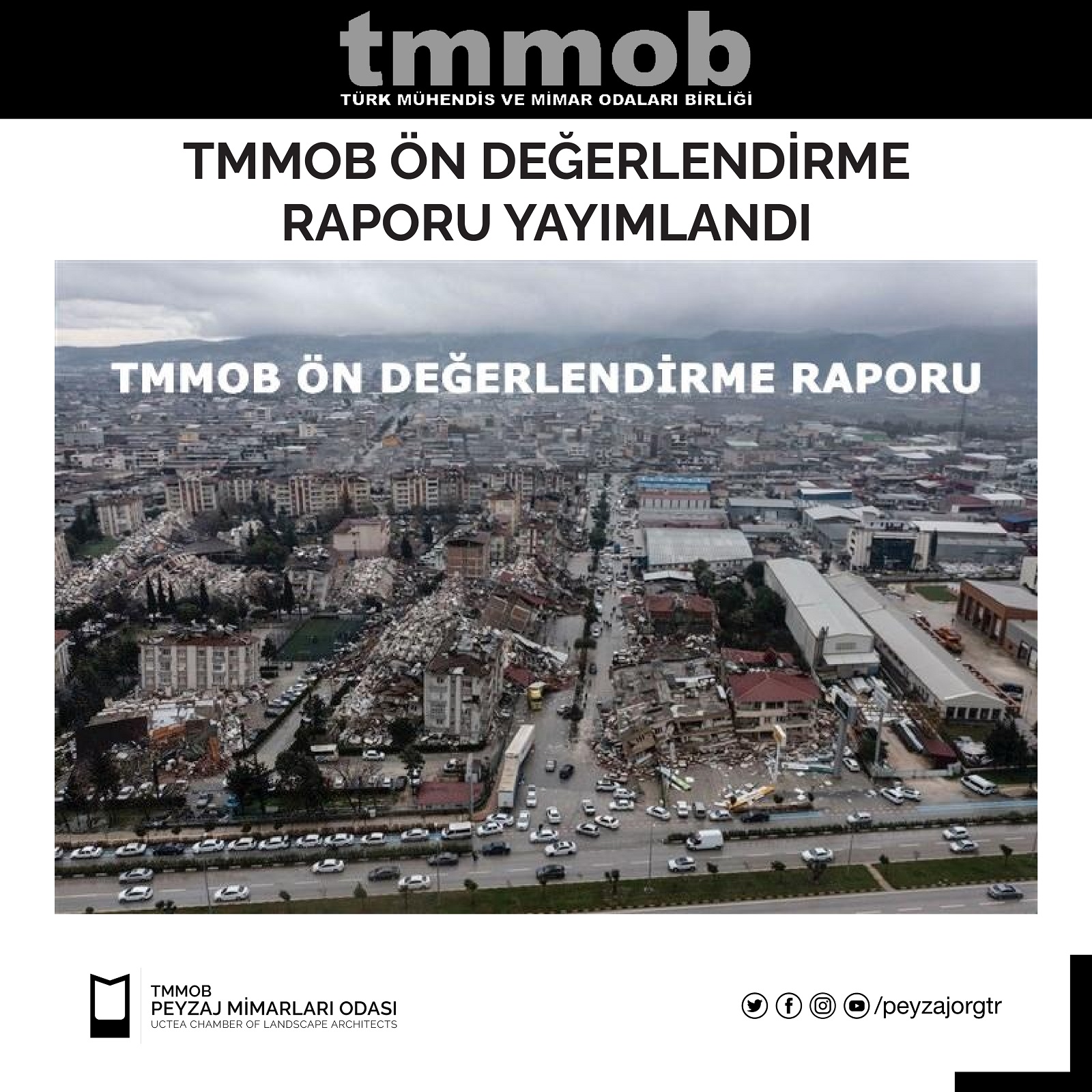 TMMOB ÖN DEĞERLENDİRME RAPORU YAYIMLANDI