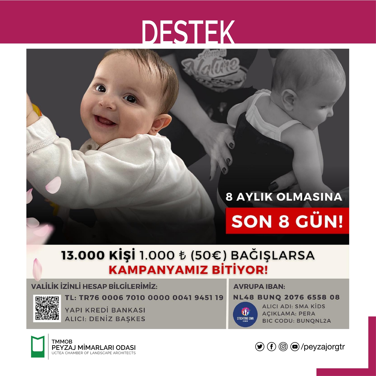 DESTEK | SMA HASTASI PERA BEBEĞİ BİRLİKTE YAŞATALIM