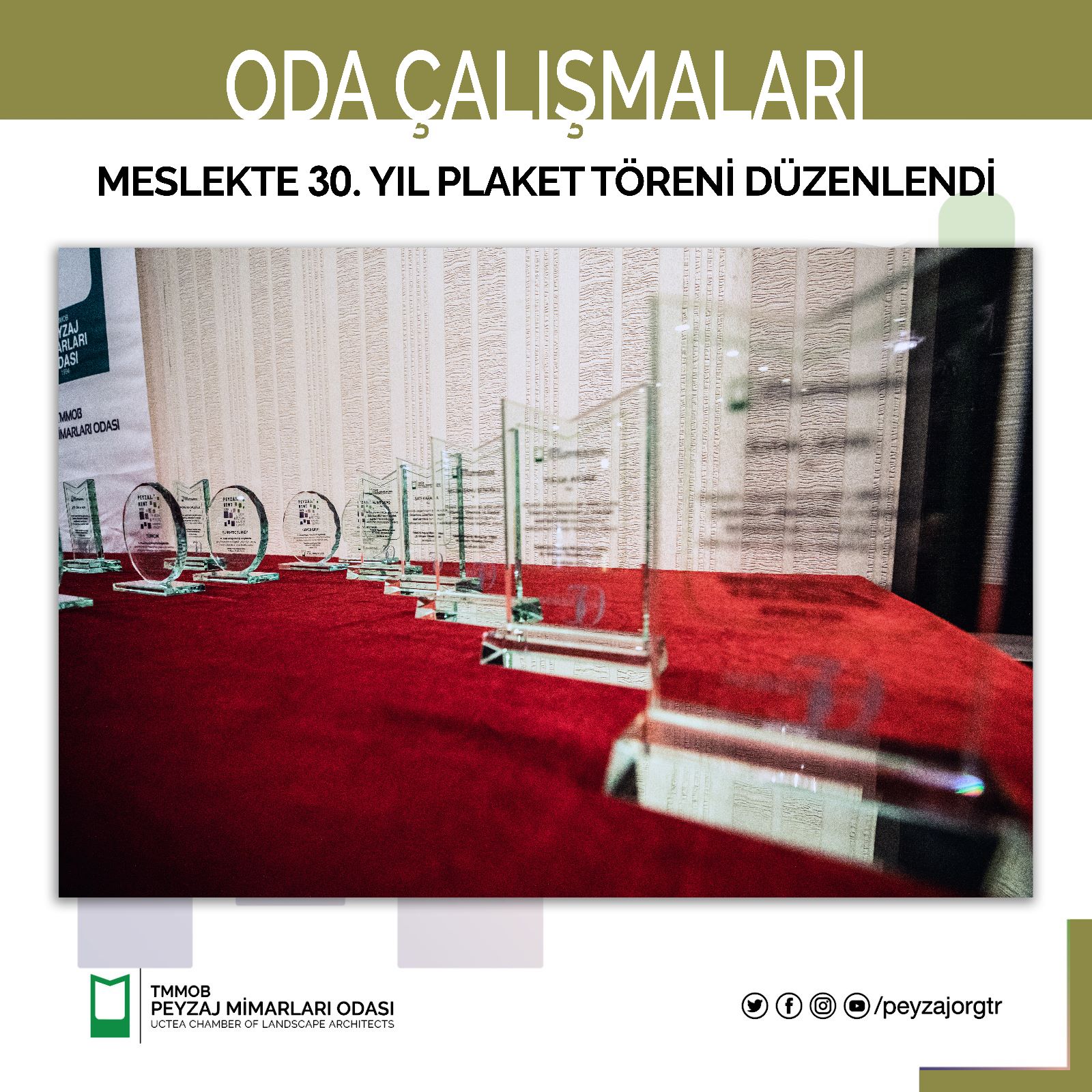 MESLEKTE 30. YIL PLAKET TÖRENİ DÜZENLENDİ