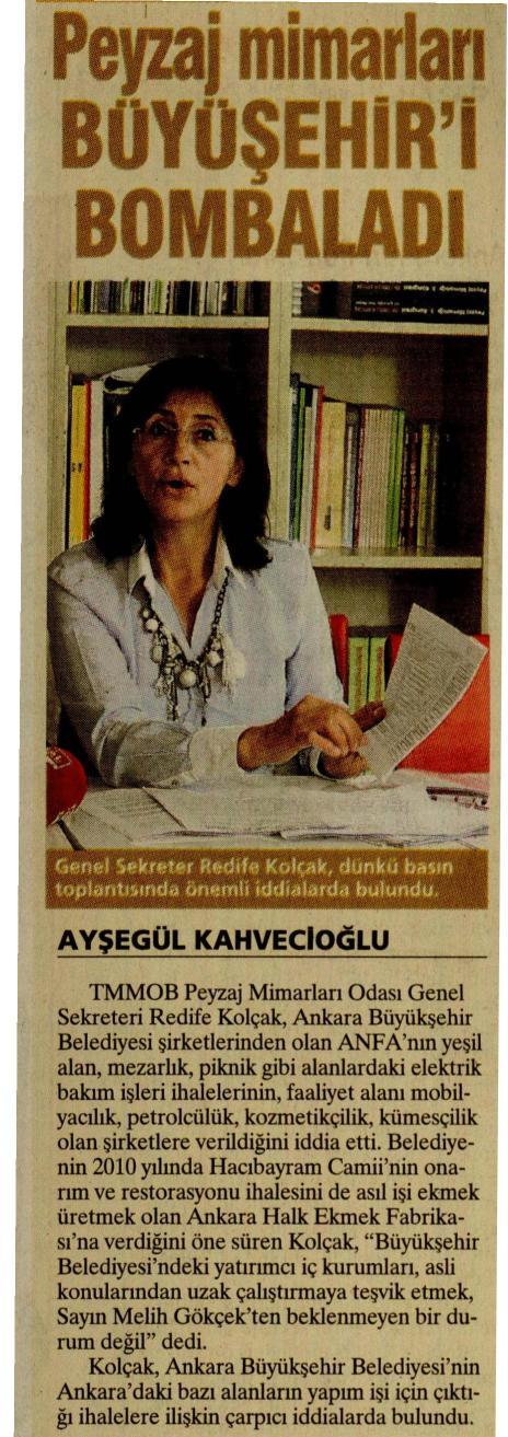 HÜRRİYET- 04.09.2011 PEYZAJ MİMARLARINDAN ANFA`YA İKİNCİ İHALE SALVOSU 